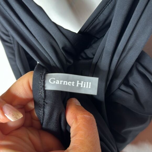 Garnett Hill Ruched Front Crossover One Piece Bathing Suit. Size 4. - Picture 8 of 12